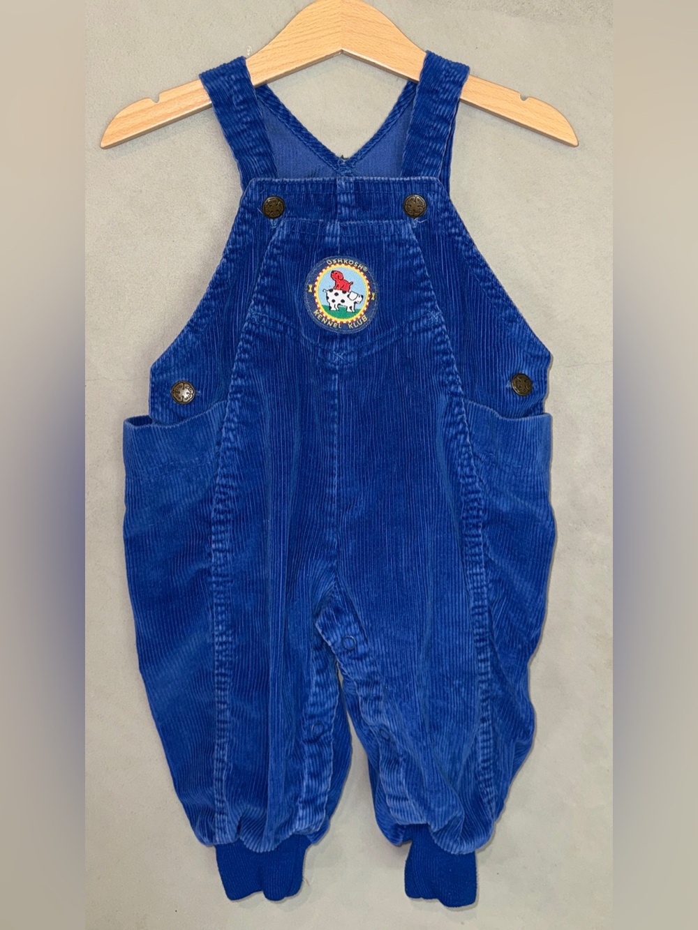 Vintage OshKosh Blue Corduroy Overalls 6 months